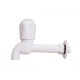 Water tap with 1/2 inch inlet and long outlet -White- 5 Pcs